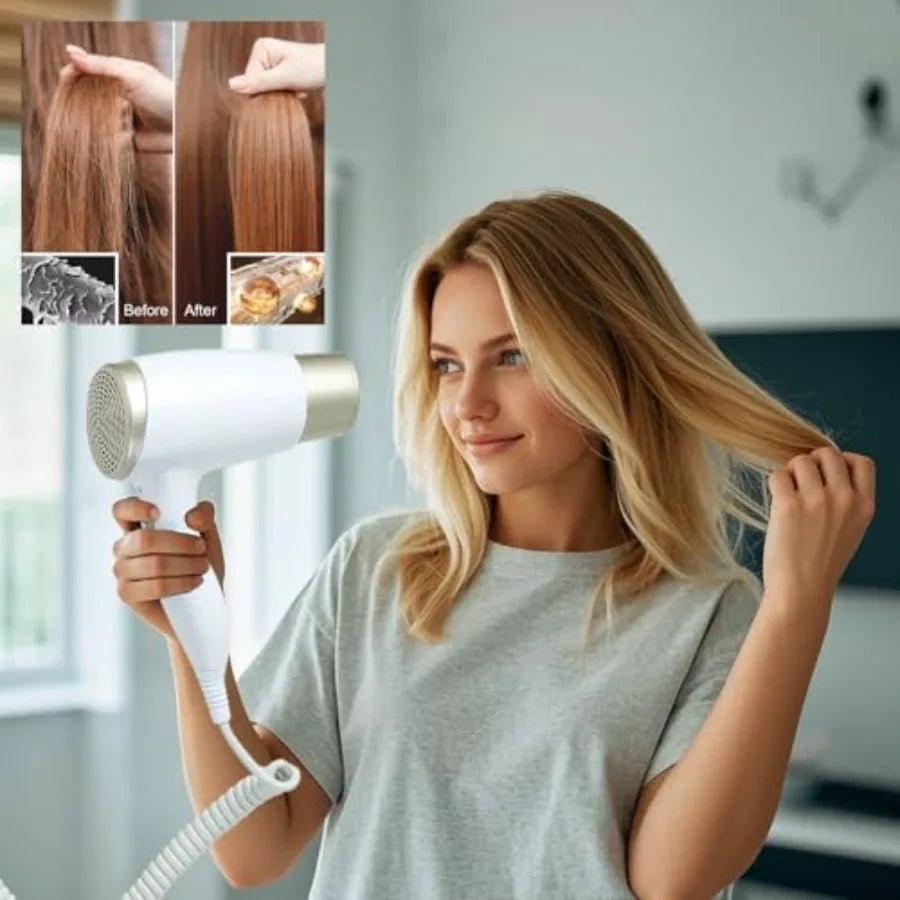 Wall Mounted Hair Dryer for Bathroom - 110V Professional Blow Dryer with Fast Drying Salon Motor, Heavy Duty Wall Mount Hairdry