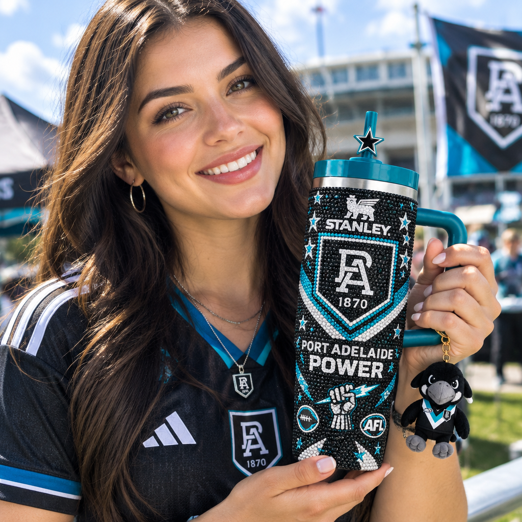 Port Adelaide Power 40oz Tumbler With Handle TTNL